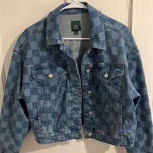 Wild Fable Denim Jacket- 2 Tone Denim Checkered